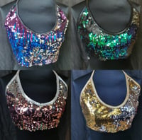 Image 2 of Sequin Halter Crop Top 