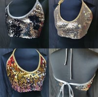 Image 3 of Sequin Halter Crop Top 