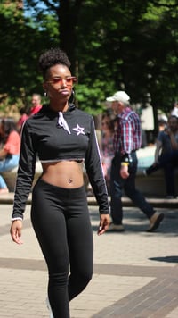 BLK+WHT Cropped Hoodie