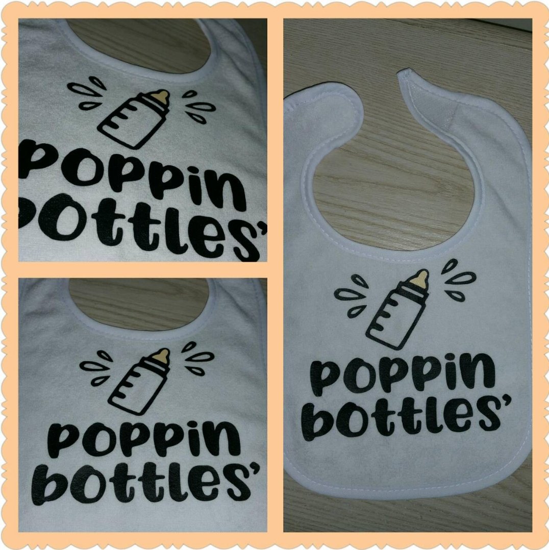 Image of Poppin Bottles Baby Bib, Onesie and/or Tee