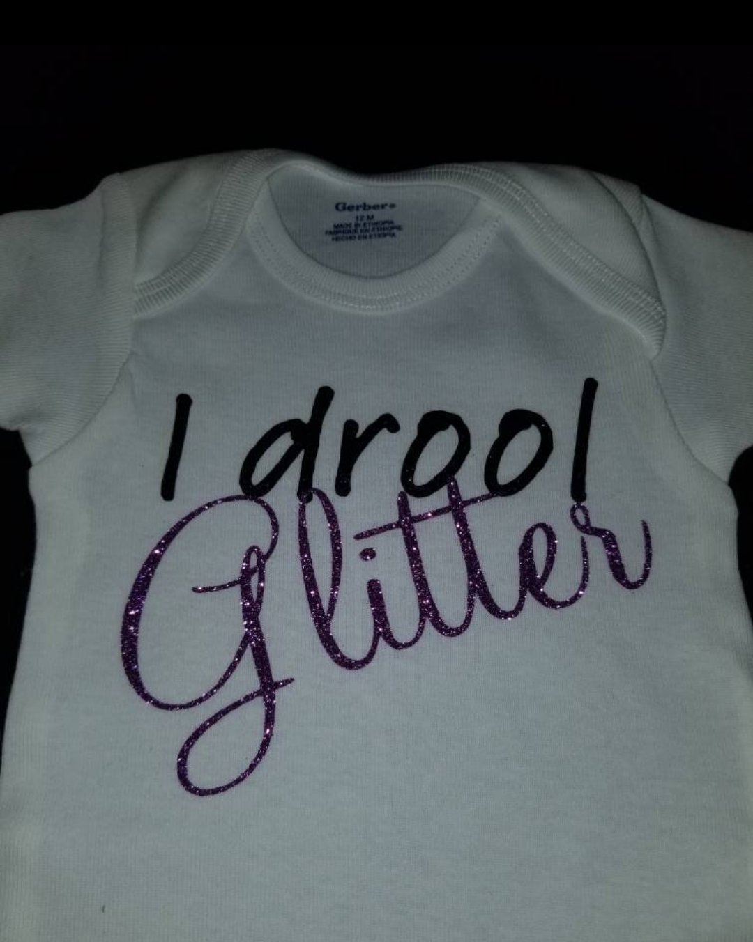 Image of Drooling Glitter Baby Bib, Onesie and/or Tee