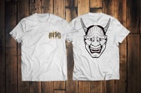 White T-shirt big Hannya mask on the back