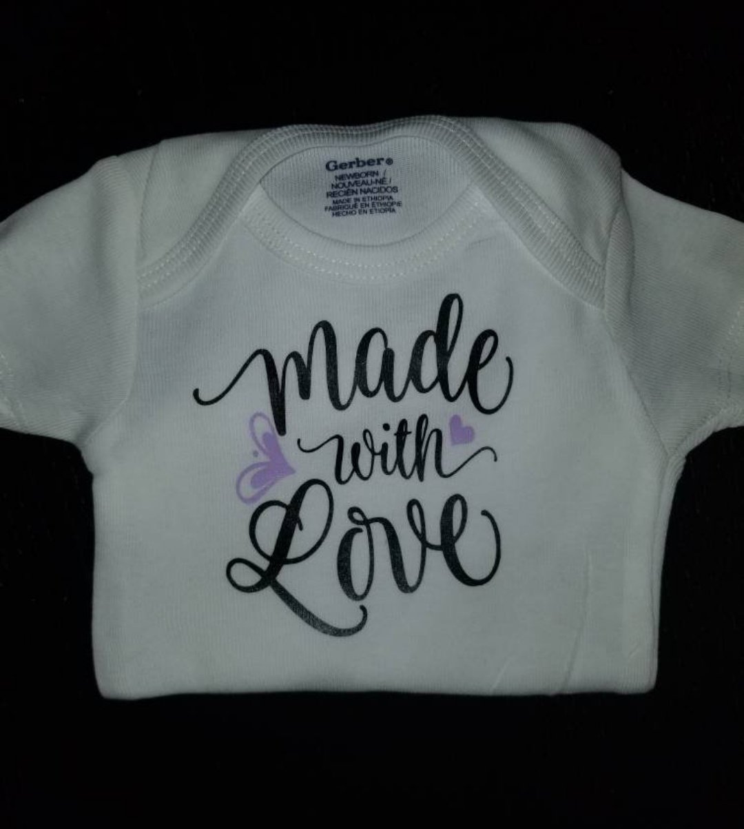 Image of Made With Love Baby Bib, Onesie and/or Tee