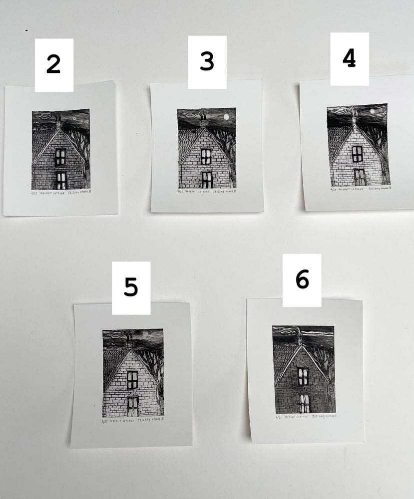 ‘Moonlit Cottage’ original drypoint etching