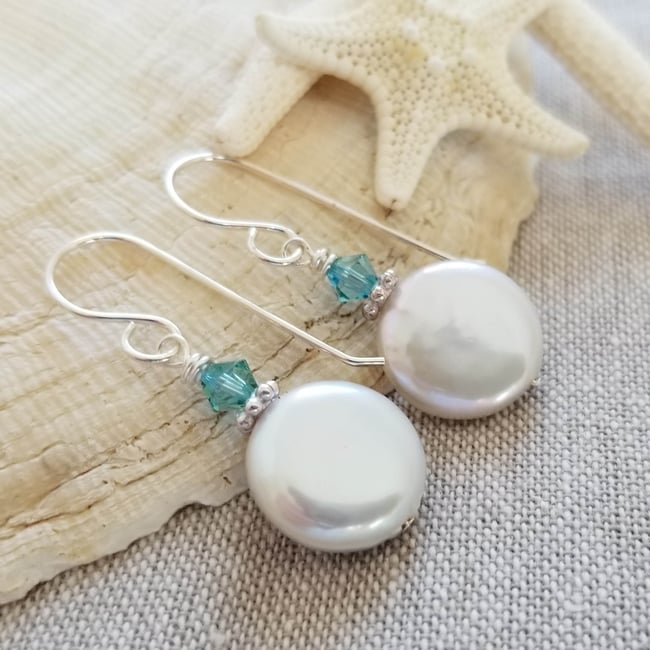 White Coin Pearls (Silver)