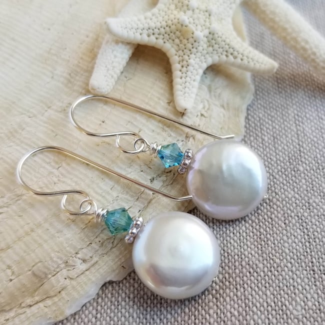 White Coin Pearls (Silver)