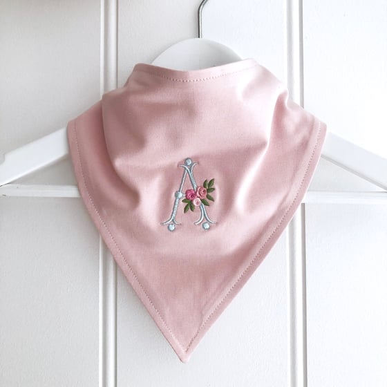 Image of Monogrammed Baby Bandana Bib - Rosettes