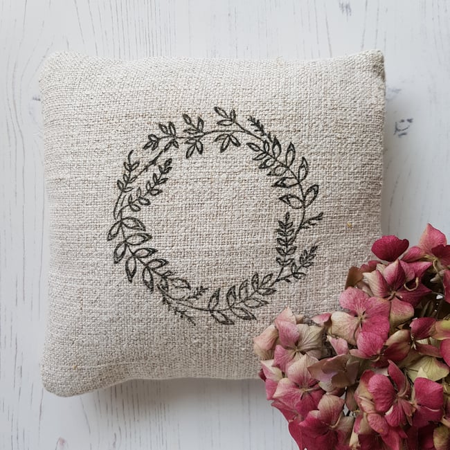 Feather Filled Wreath Pillow