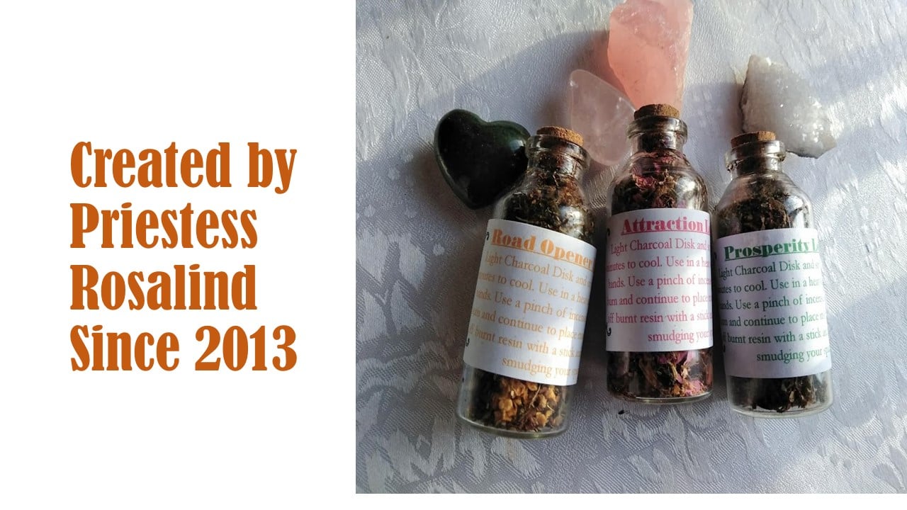 Image of 3 Sacred Resins For Your Own Magical Intentions 3 2oz Bottles with Charcoal Tabs