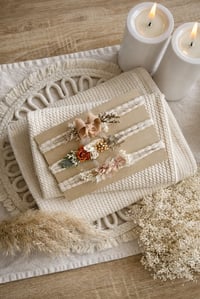 Image 3 of fond + wrap + bandeau beige naturel texturé 