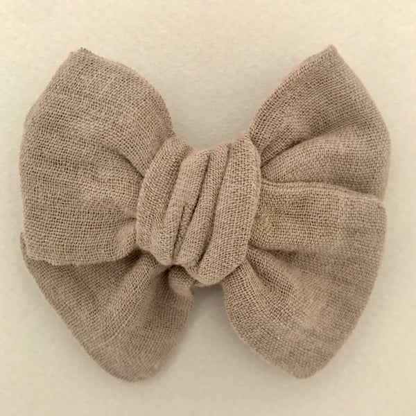 Image of Barrette double gaze taupe