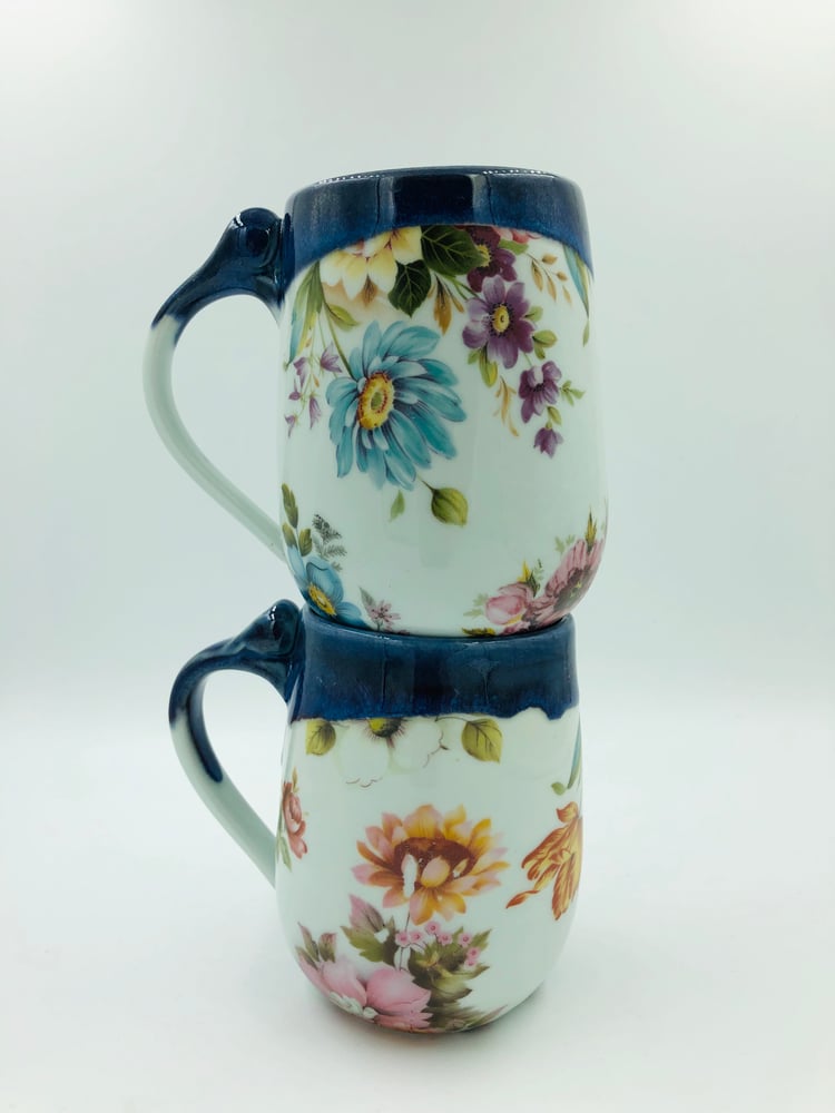 Image of Blue Floral Mugs