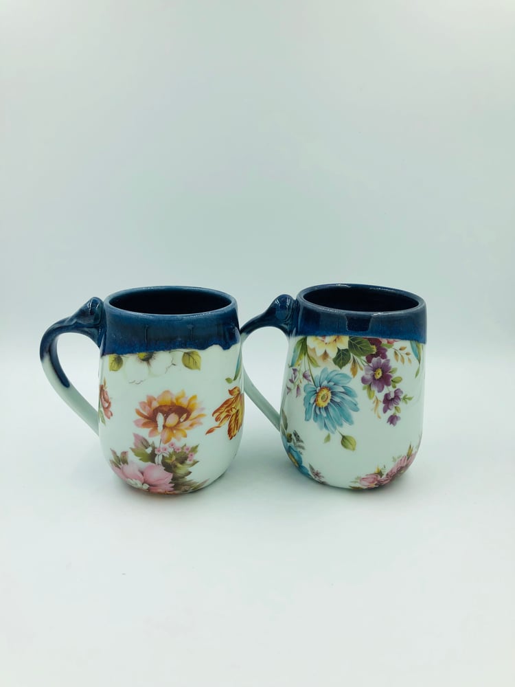 Image of Blue Floral Mugs