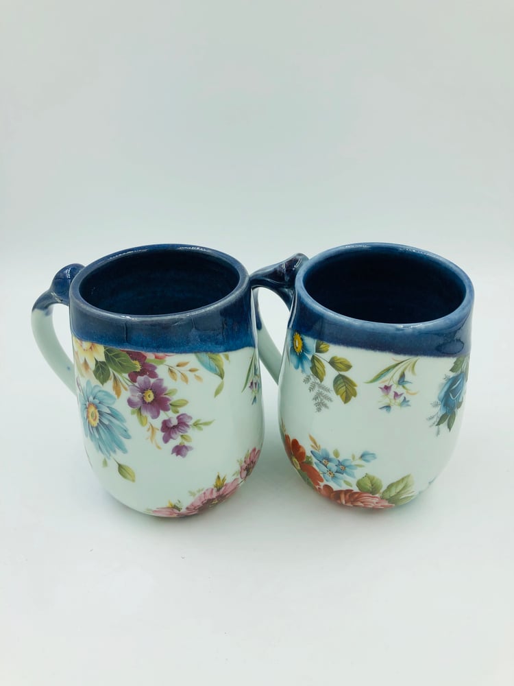 Image of Blue Floral Mugs