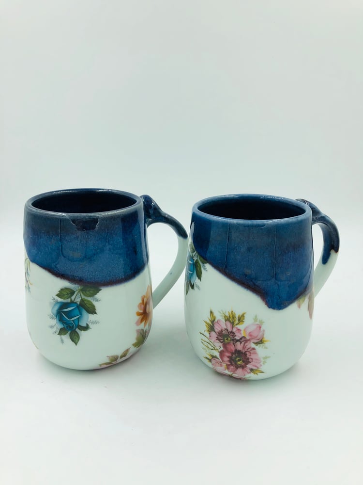 Image of Blue Floral Mugs