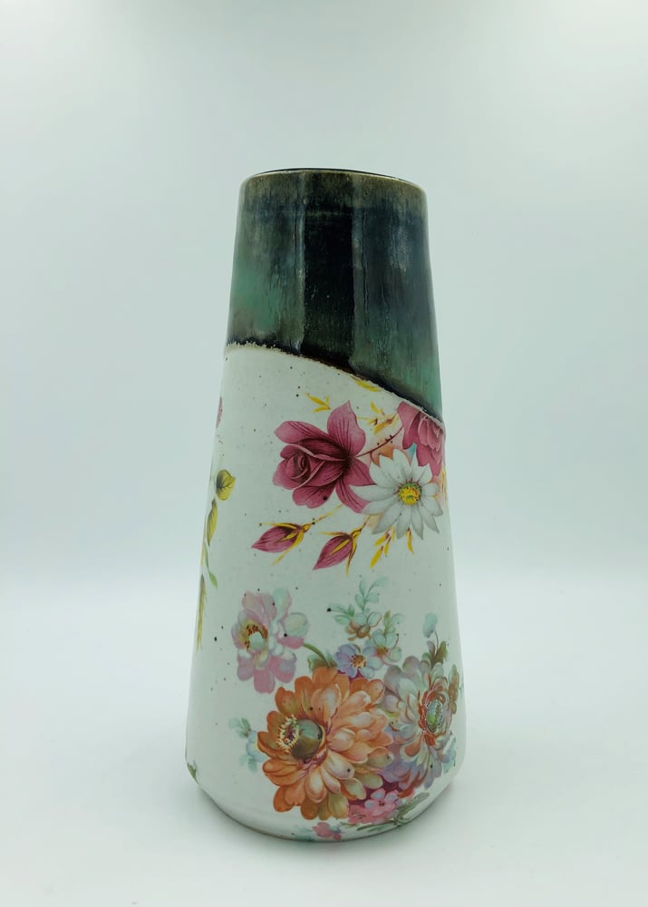 Image of Blue/Green Floral Vase
