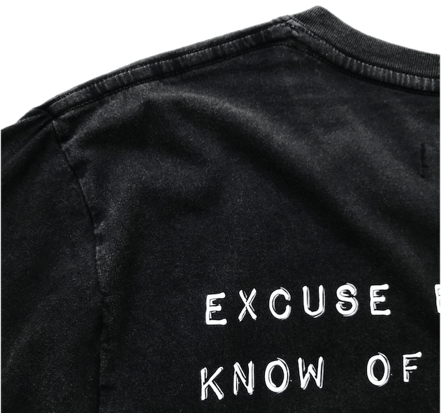 Image of EXCUSE EM TEE - STONE WASHED BLACK