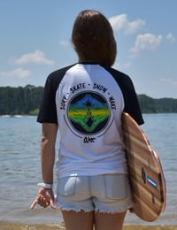 Image 3 of UNISEX "BOARD & BE FREE" RAGLAN tSHIRT 