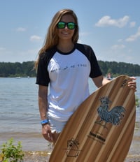 Image 1 of UNISEX "BOARD & BE FREE" RAGLAN tSHIRT 