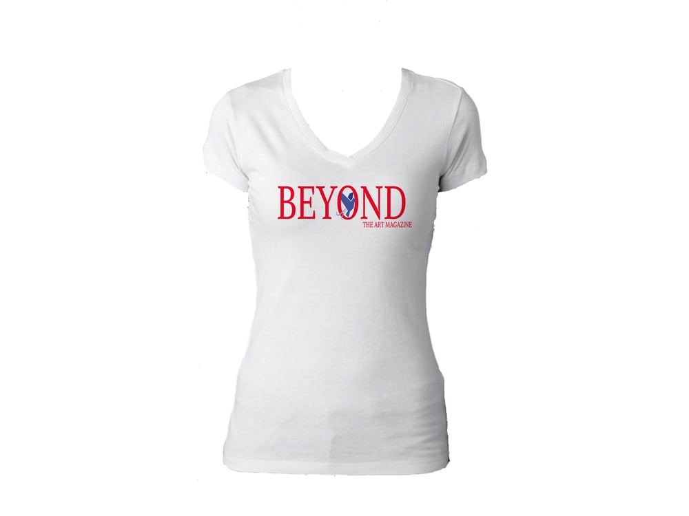 Womens V Neck Beyond Red & Blue Logo