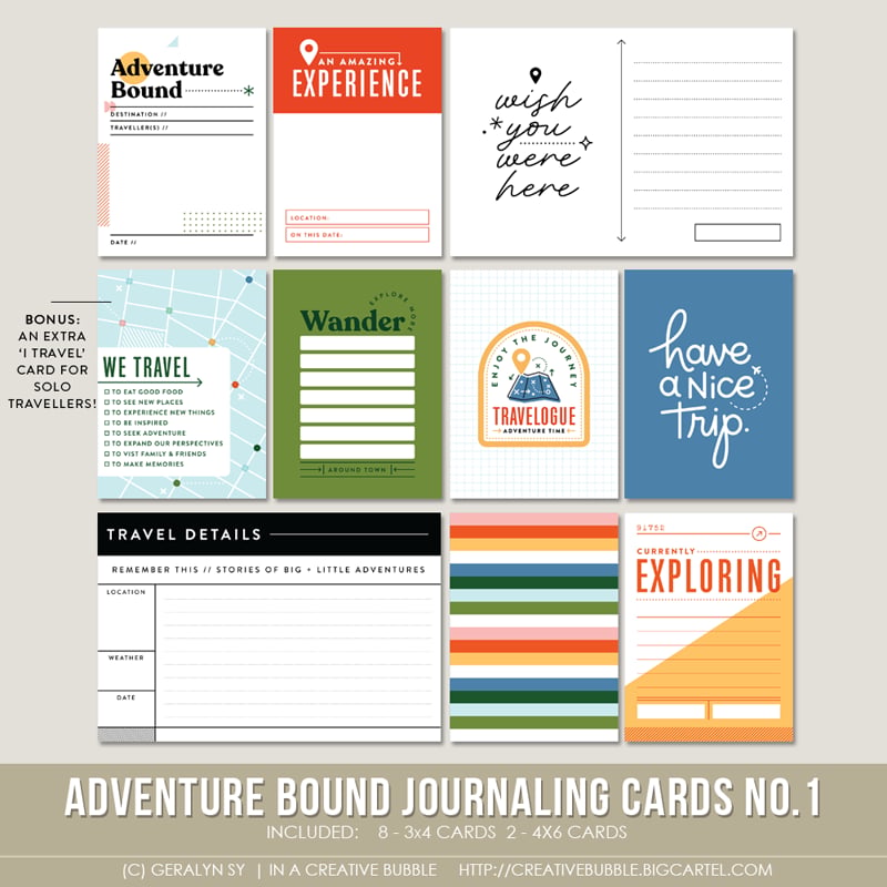 Adventure Bound Journaling Cards No.1 (Digital) | In a Creative Bubble
