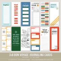 Image 1 of 3x8 Bon Voyage Journaling Cards (Digital)