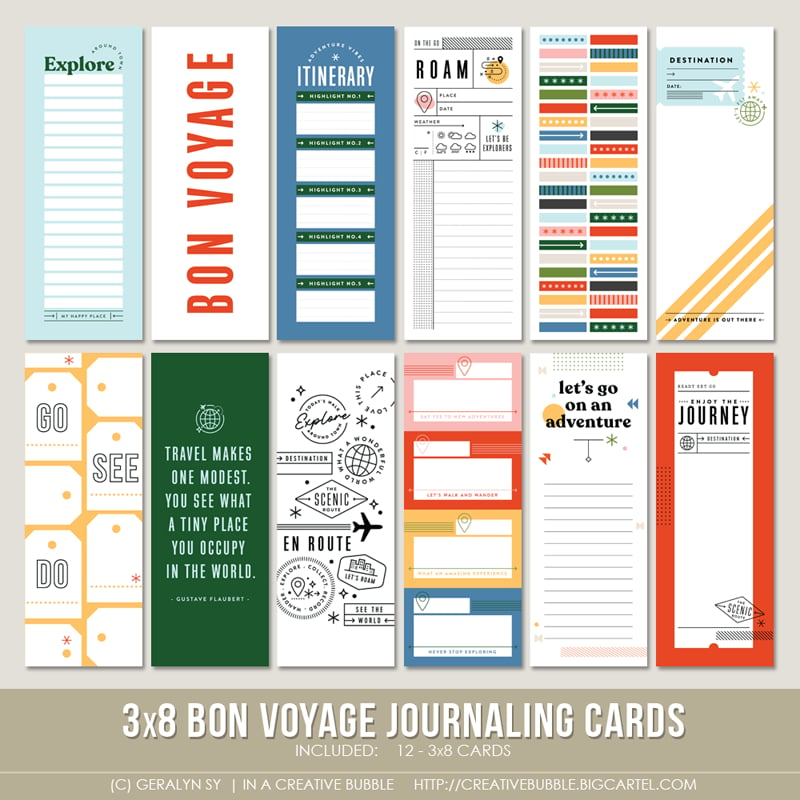 Bon Voyage Instant Download Travel Themed Digital Scrapbooking Kit by Mira  Designs 