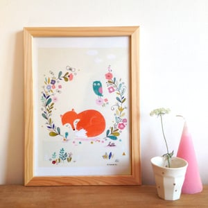 Image of Fox poster, Art print, decor for the home - size A4