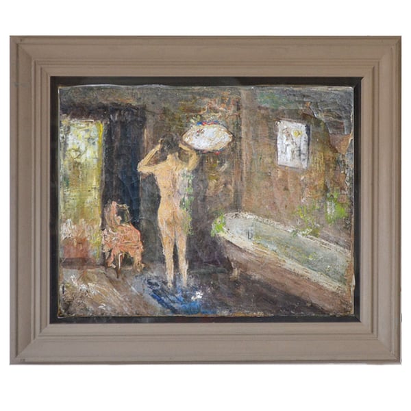 Image of Early 20thC, Oil Painting on Canvas, 'Parisienne Bather.'
