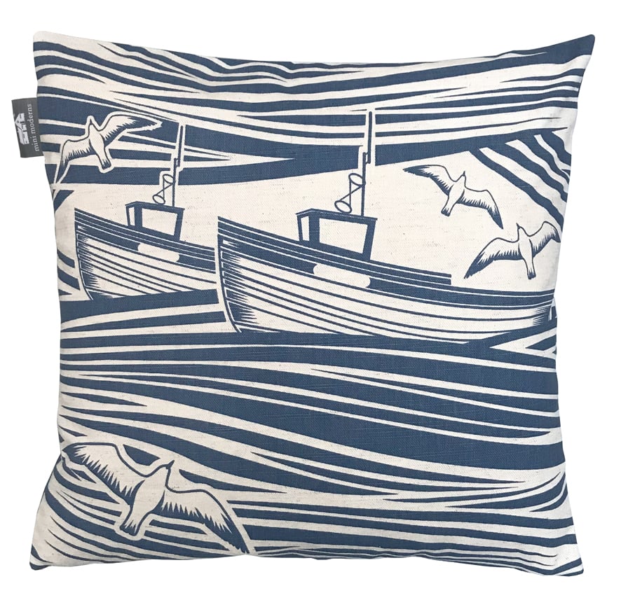 Image of Whitby Cushion - Washed Denim