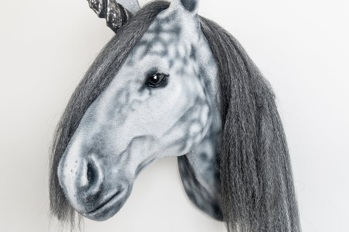 Image of Dapple Grey Unicorn Sculpture