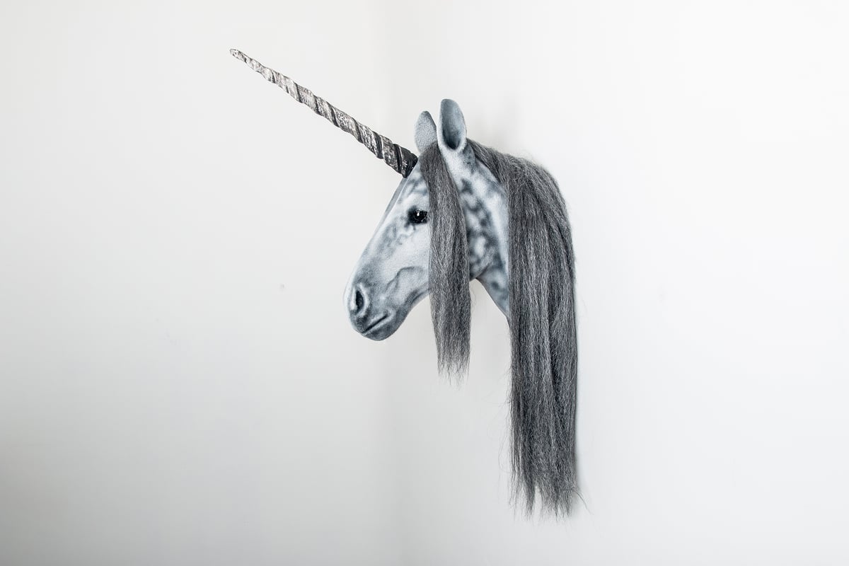Image of Dapple Grey Unicorn Sculpture