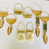 Faceted Citrine Hammered Hoops