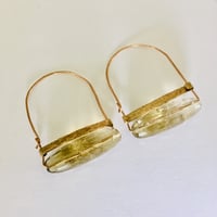 Image 2 of Faceted Citrine Hammered Hoops