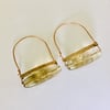 Faceted Citrine Hammered Hoops