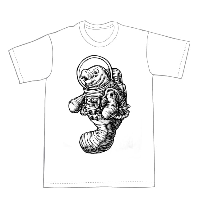 Space Manatee T-shirt  (B2)**FREE SHIPPING**