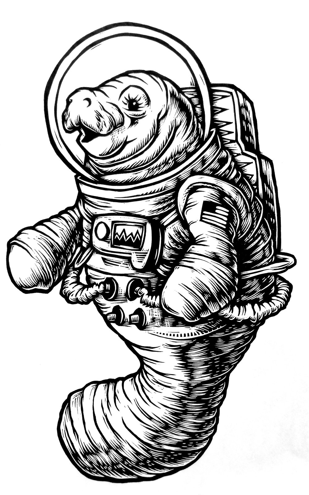 Space Manatee T-shirt (B2)**FREE SHIPPING**