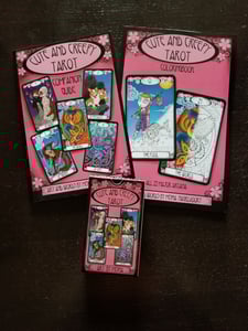 Image of SIGNED Cute & Creepy Tarot Deck, Companion Guide & Coloring Book