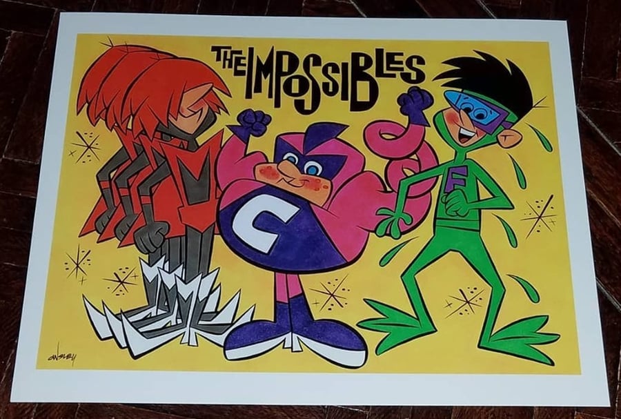 Image of THE IMPOSSIBLES - SUPER TV HEROES 11x14 PRINT! HANNA-BARBERA!