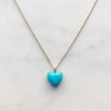 Sleeping Beauty Turquoise  Heart Necklace