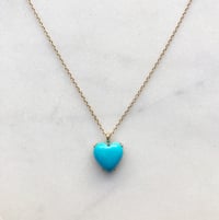 Image 1 of Sleeping Beauty Turquoise  Heart Necklace