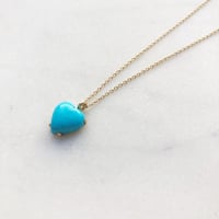 Image 3 of Sleeping Beauty Turquoise  Heart Necklace
