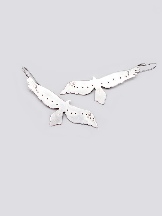 Image of BIRD EARRING: WEDGE TAILED EAGLE (STERLING SILVER)