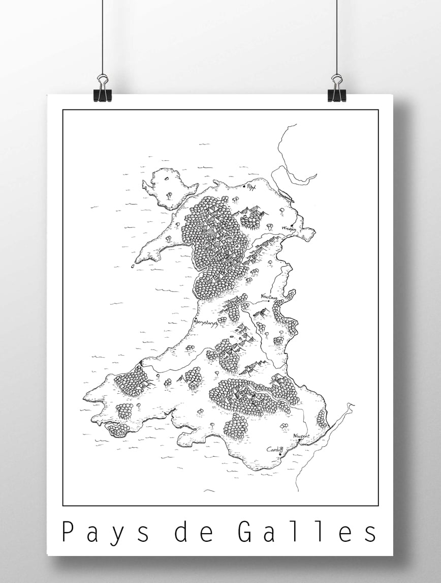 Carte Du Pays De Galles Le Champipique