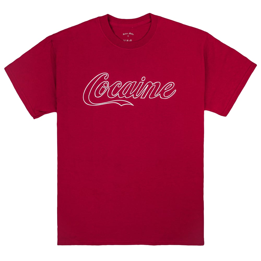 Image of COCAINE T-SHIRT BURGUNDY