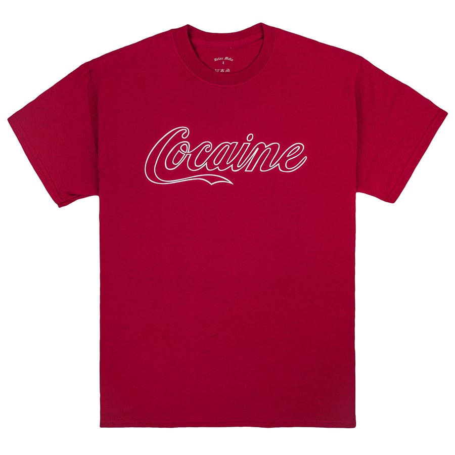 Image of COCAINE T-SHIRT BURGUNDY