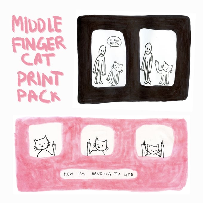 Image of middle finger cats [print pack]