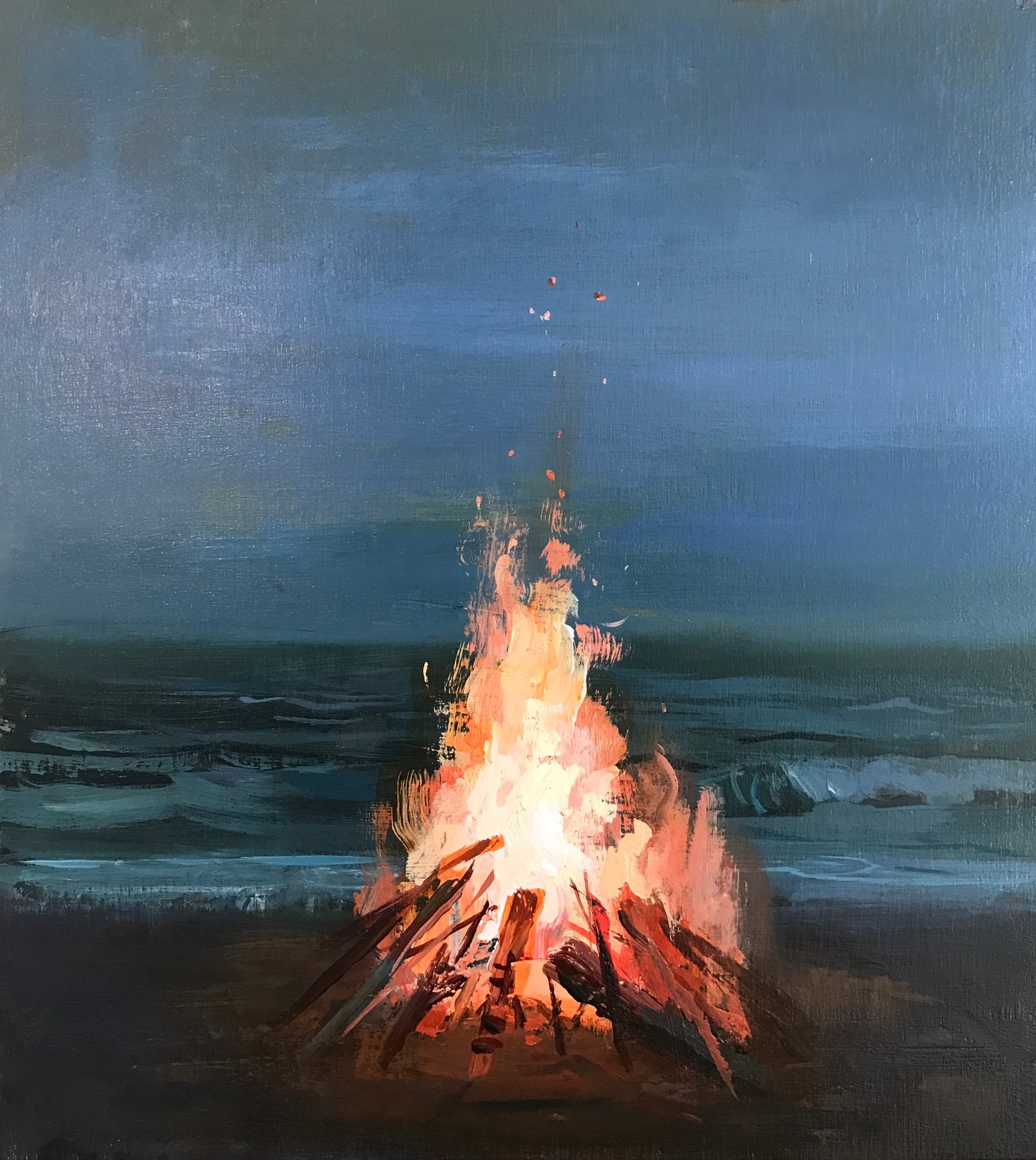 Image of Beach fire sketch