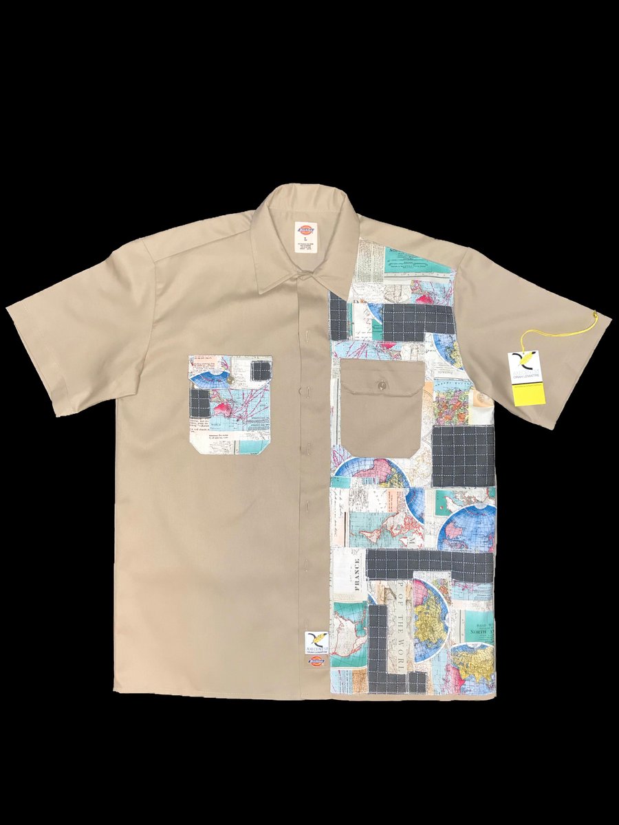 Image of AXECENTS MAP PACK S/S WORK SHIRT - KHAKI