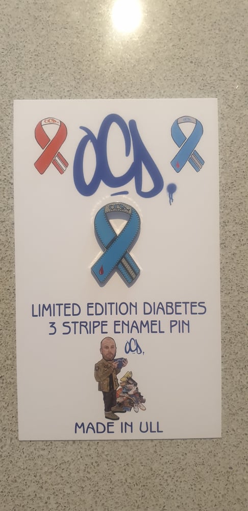 Image of Diabetes 3 stripe ribbon pin